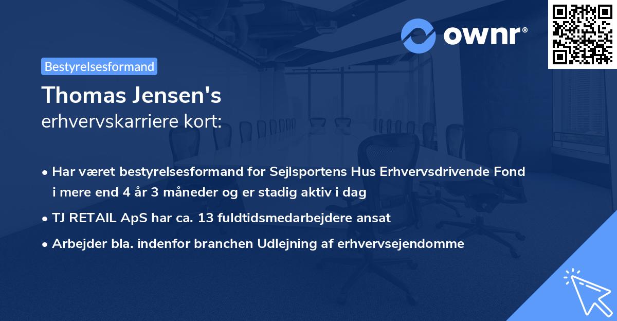 Thomas Jensen's erhvervskarriere kort