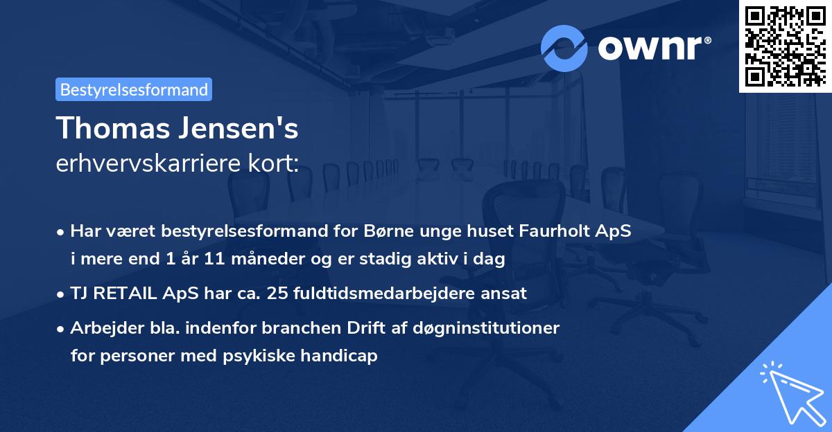Thomas Jensen's erhvervskarriere kort