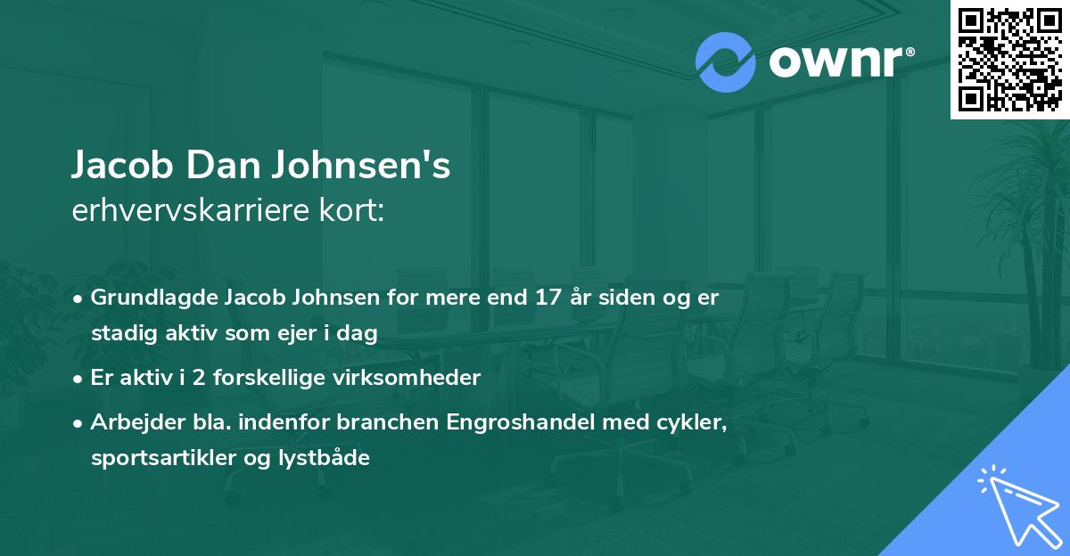 Jacob Dan Johnsen's erhvervskarriere kort