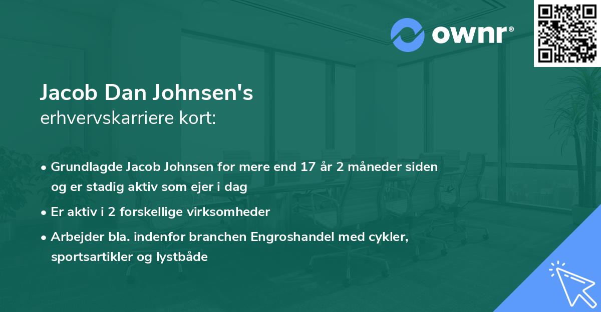 Jacob Dan Johnsen's erhvervskarriere kort