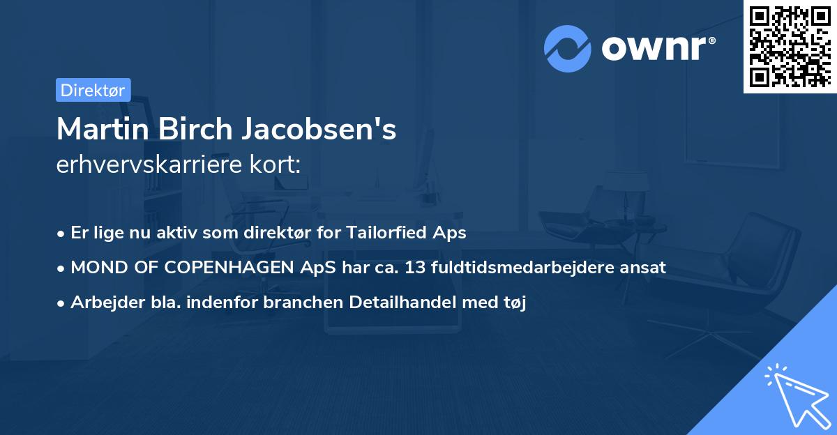 Martin Birch Jacobsen's erhvervskarriere kort