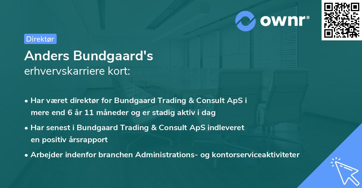 Anders Bundgaard's erhvervskarriere kort