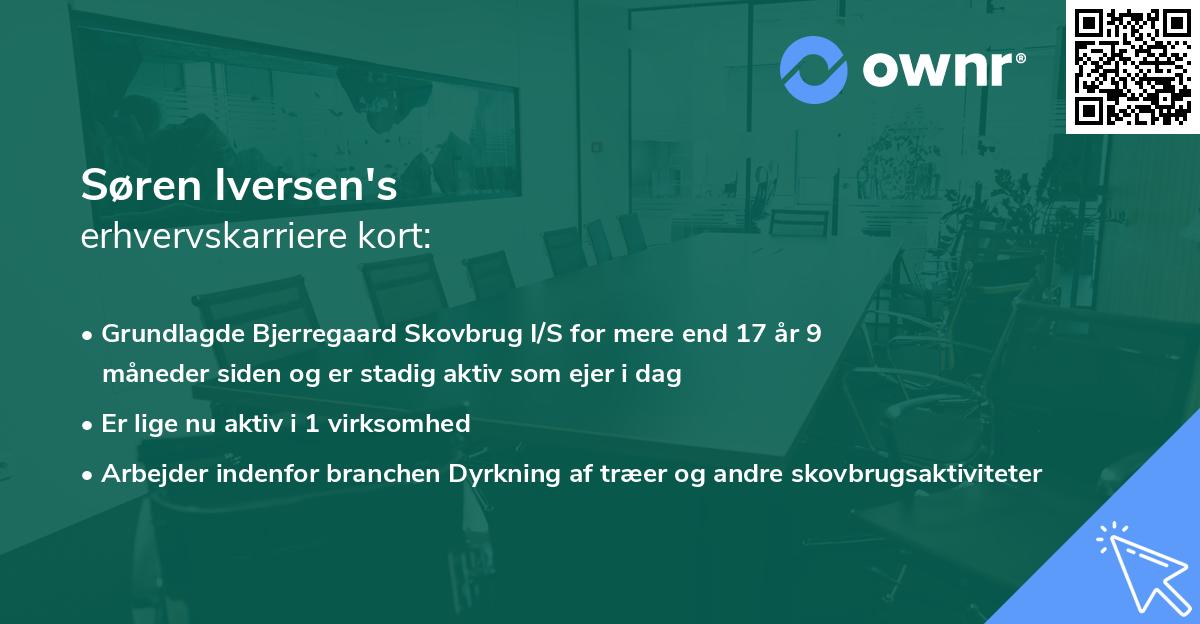 Søren Iversen's erhvervskarriere kort