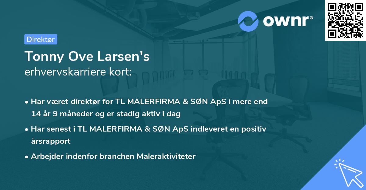 Tonny Ove Larsen's erhvervskarriere kort