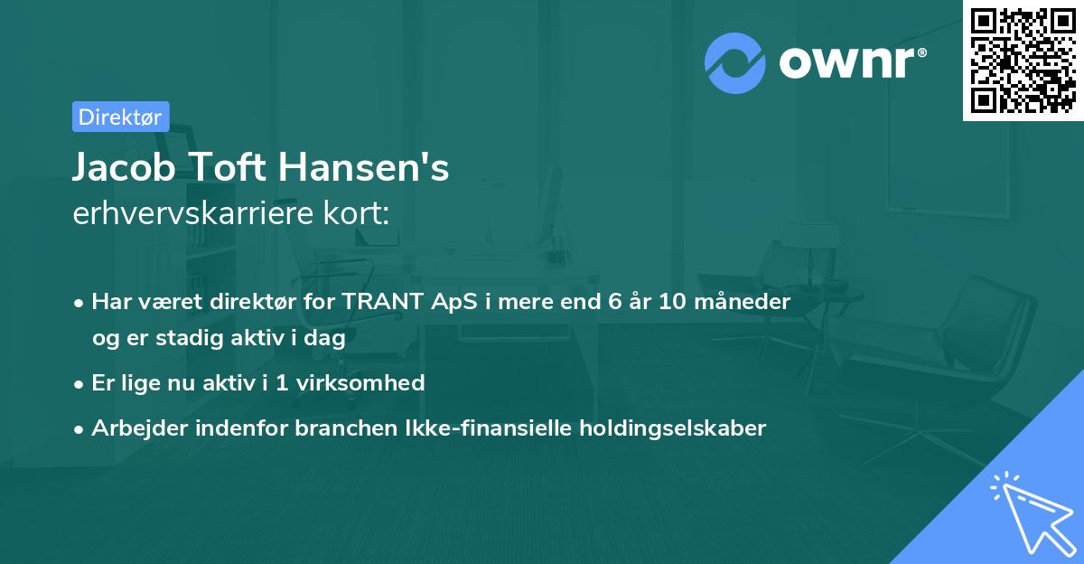 Jacob Toft Hansen's erhvervskarriere kort