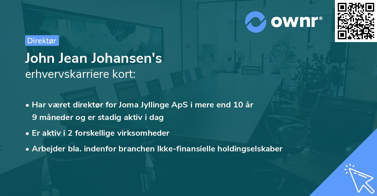 John Jean Johansen's erhvervskarriere kort