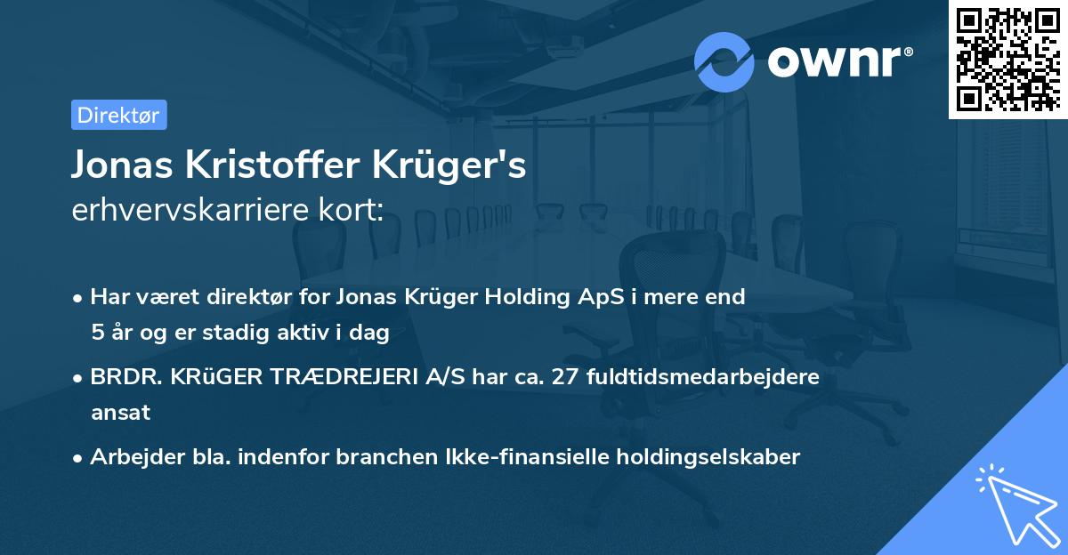 Jonas Kristoffer Krüger's erhvervskarriere kort