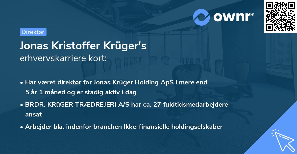 Jonas Kristoffer Krüger's erhvervskarriere kort
