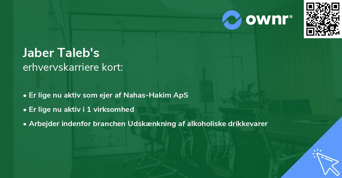Jaber Taleb's erhvervskarriere kort