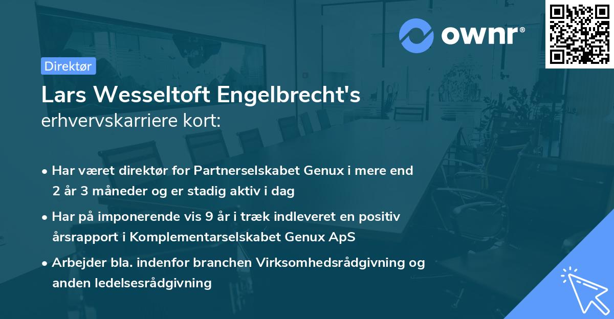 Lars Wesseltoft Engelbrecht's erhvervskarriere kort