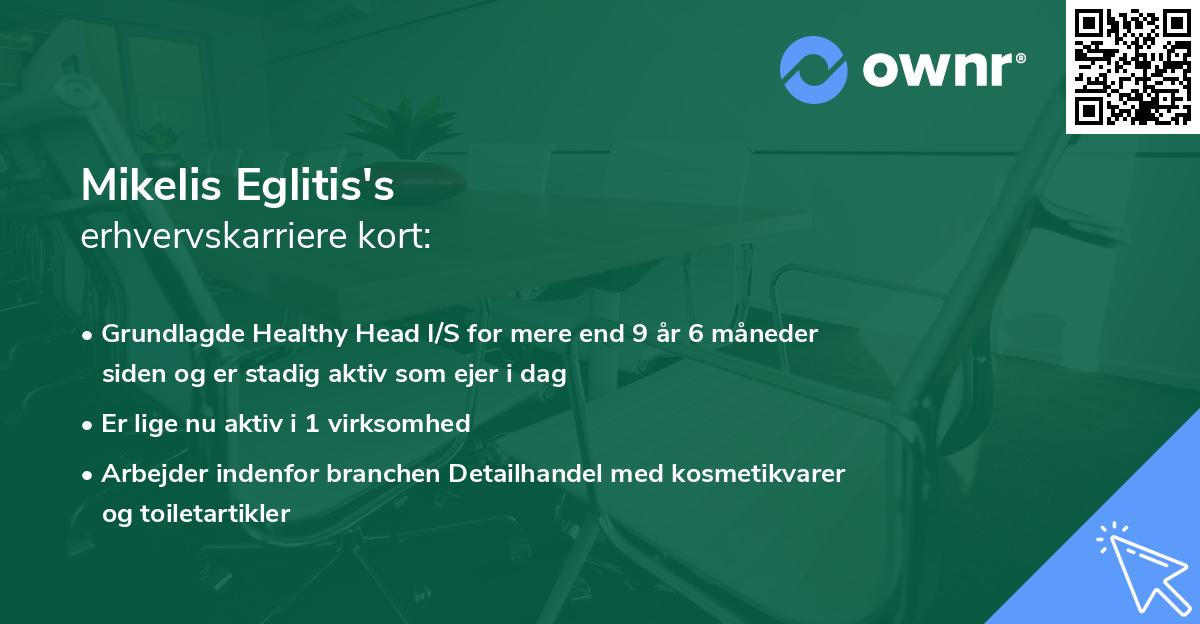 Mikelis Eglitis's erhvervskarriere kort