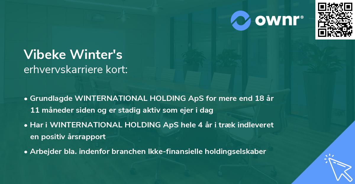 Vibeke Winter's erhvervskarriere kort