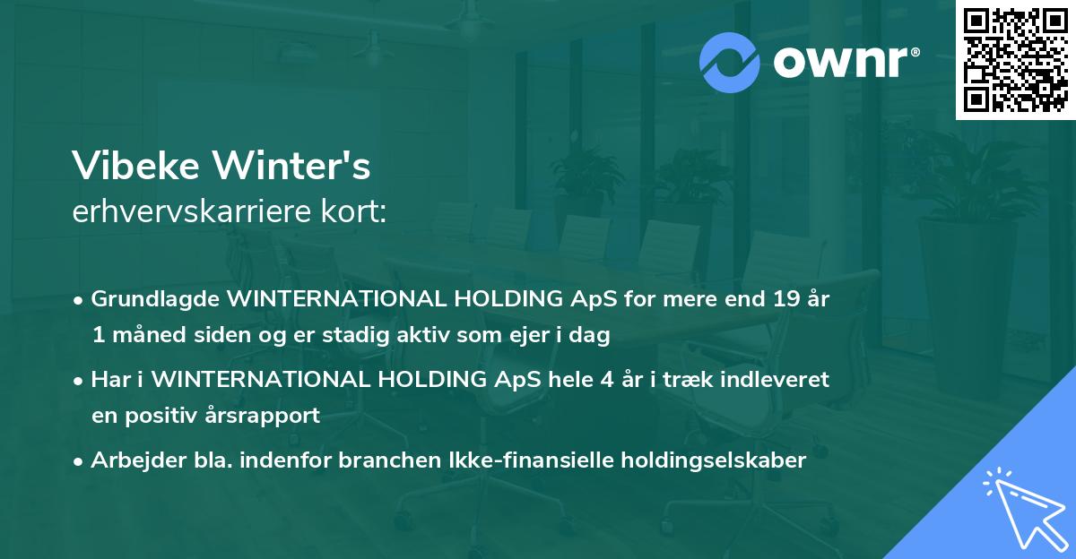 Vibeke Winter's erhvervskarriere kort