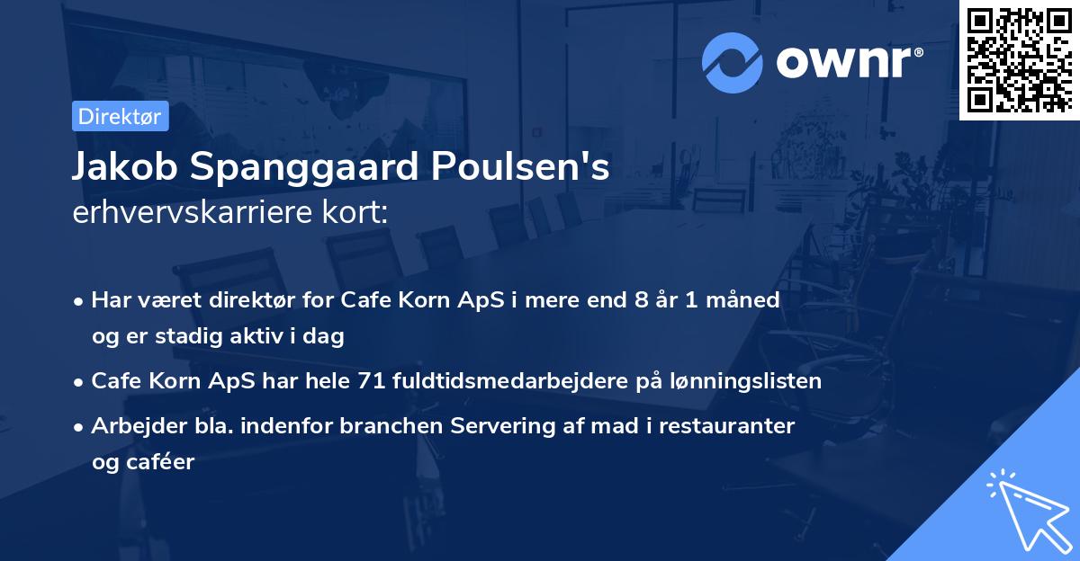 Jakob Spanggaard Poulsen's erhvervskarriere kort