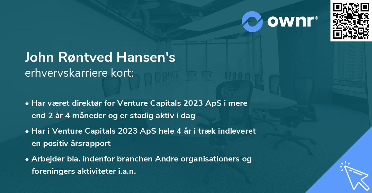 John Røntved Hansen's erhvervskarriere kort