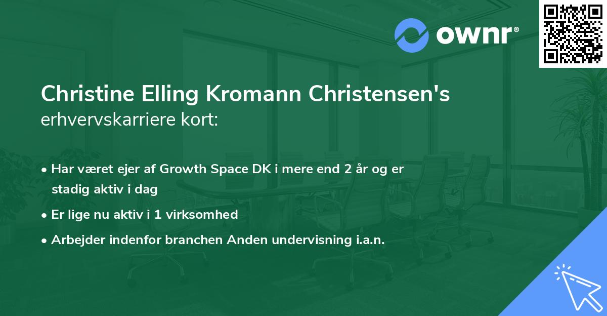 Christine Elling Kromann Christensen's erhvervskarriere kort