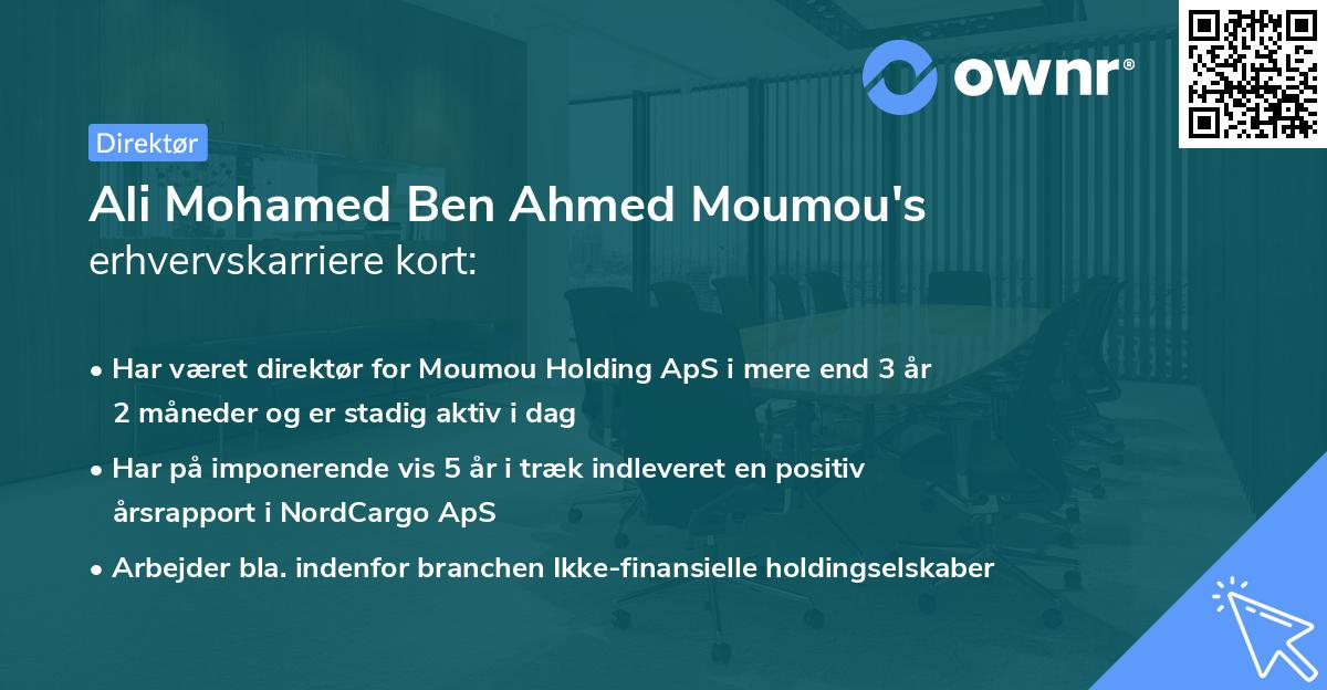 Ali Mohamed Ben Ahmed Moumou's erhvervskarriere kort