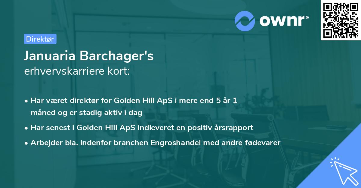 Januaria Barchager's erhvervskarriere kort