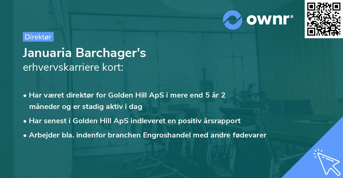 Januaria Barchager's erhvervskarriere kort
