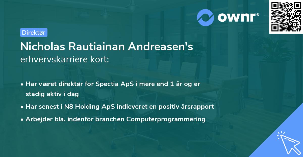 Nicholas Rautiainan Andreasen's erhvervskarriere kort