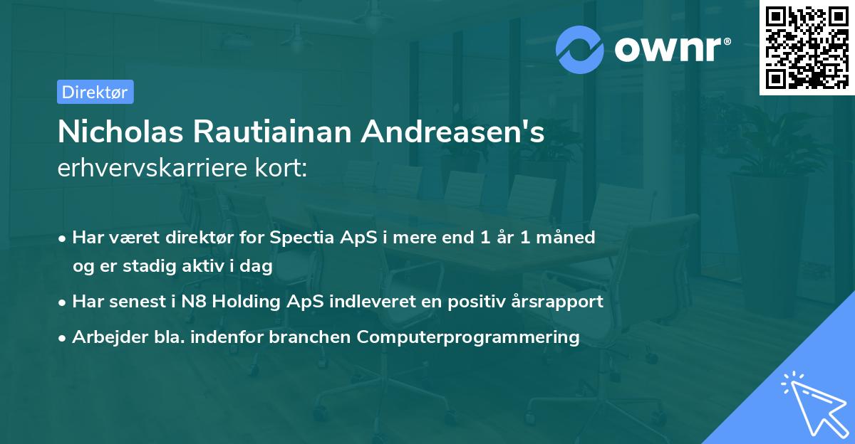 Nicholas Rautiainan Andreasen's erhvervskarriere kort