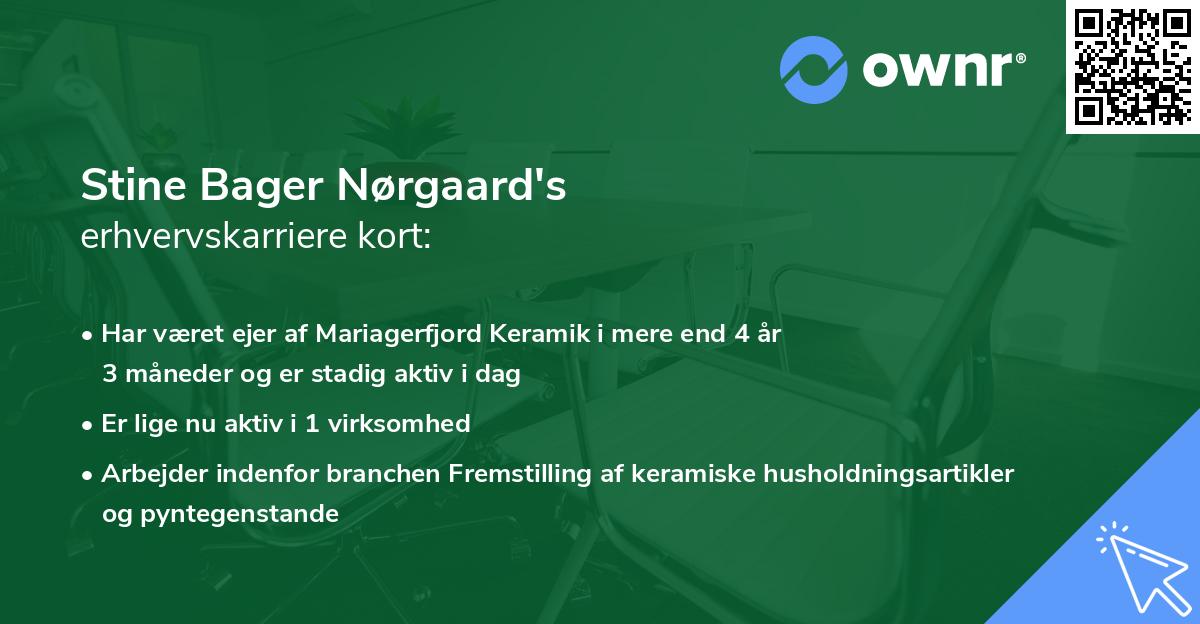 Stine Bager Nørgaard's erhvervskarriere kort