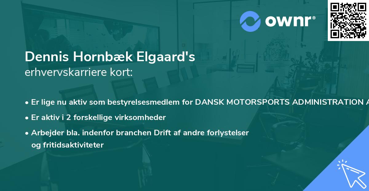 Dennis Hornbæk Elgaard's erhvervskarriere kort