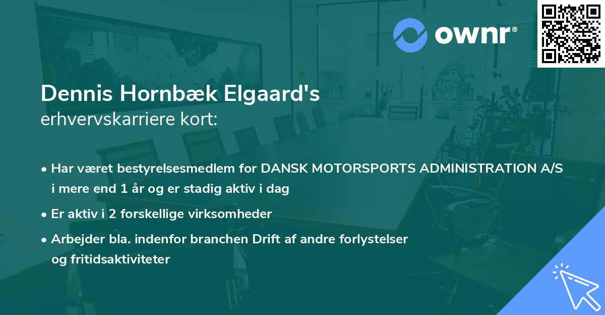 Dennis Hornbæk Elgaard's erhvervskarriere kort