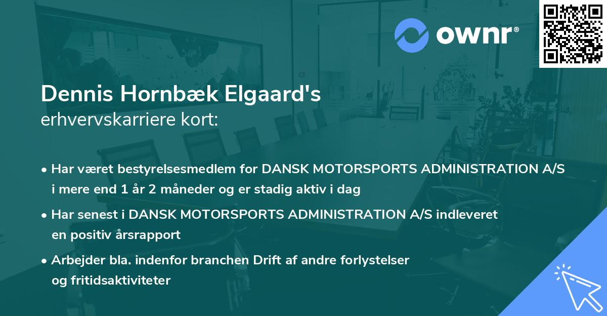 Dennis Hornbæk Elgaard's erhvervskarriere kort