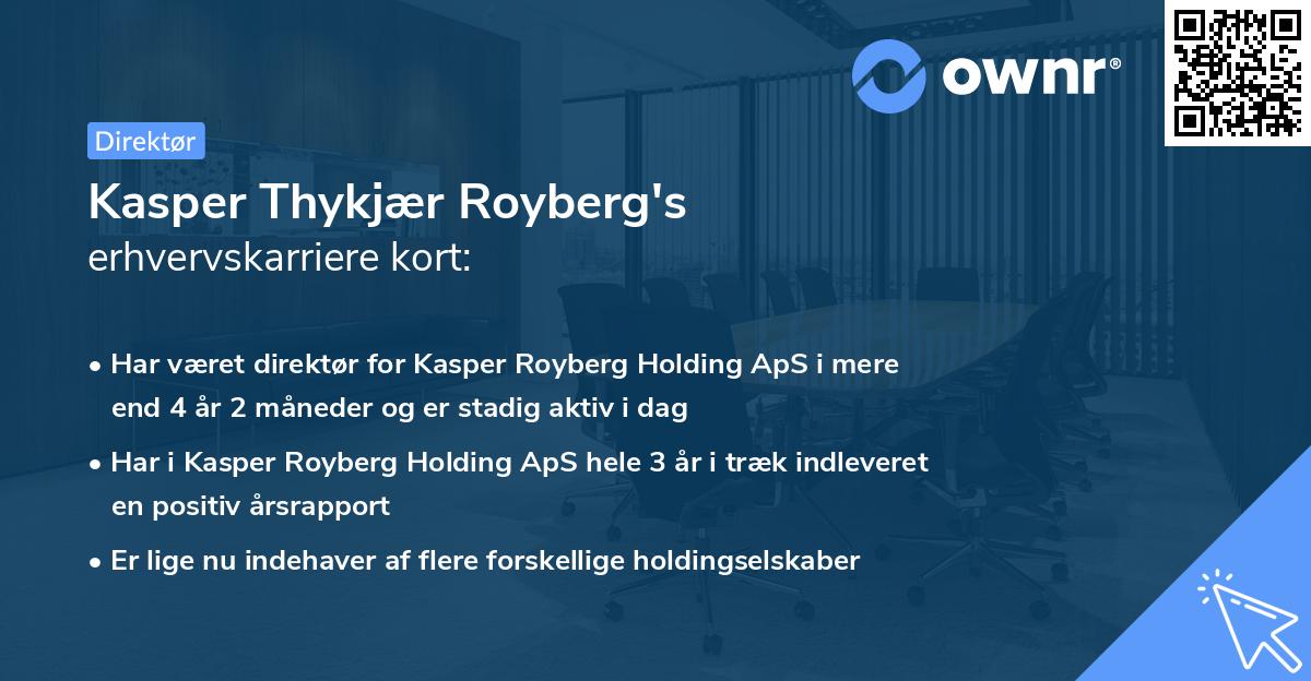 Kasper Thykjær Royberg's erhvervskarriere kort