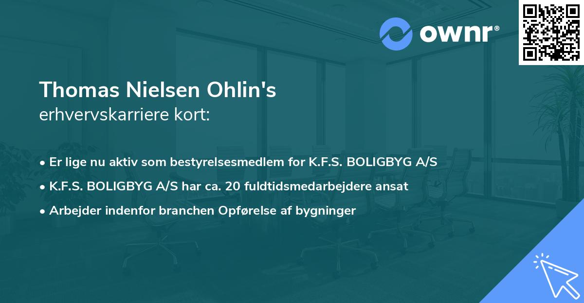 Thomas Nielsen Ohlin's erhvervskarriere kort