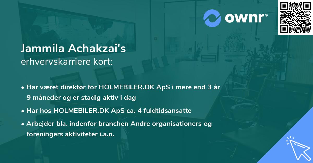 Jammila Achakzai's erhvervskarriere kort