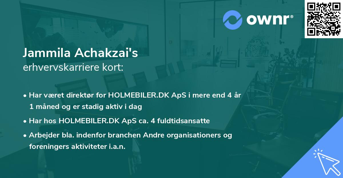 Jammila Achakzai's erhvervskarriere kort