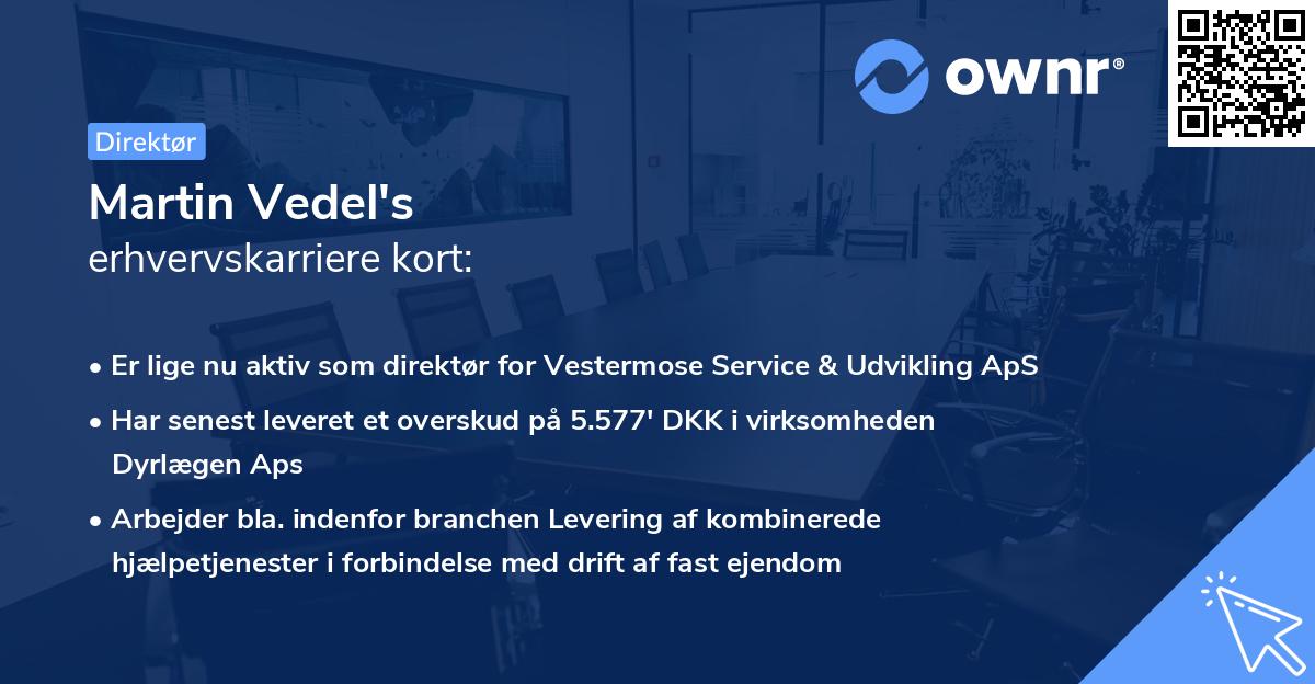 Martin Vedel's erhvervskarriere kort