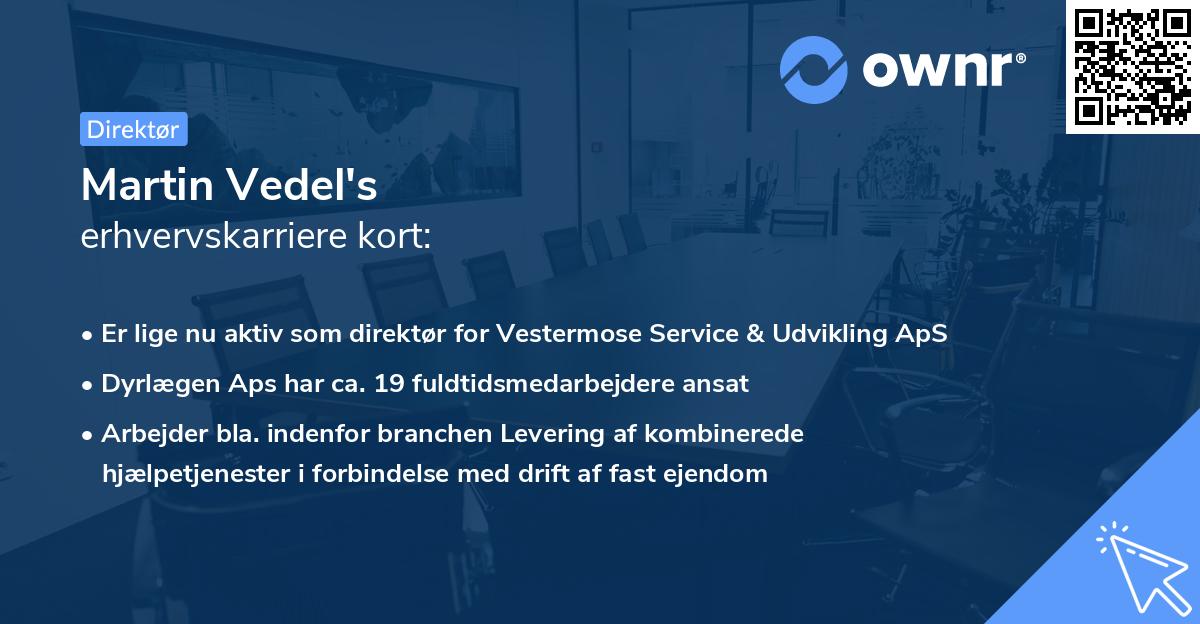 Martin Vedel's erhvervskarriere kort
