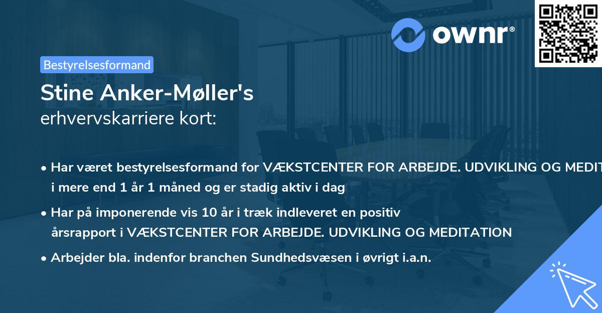 Stine Anker-Møller's erhvervskarriere kort