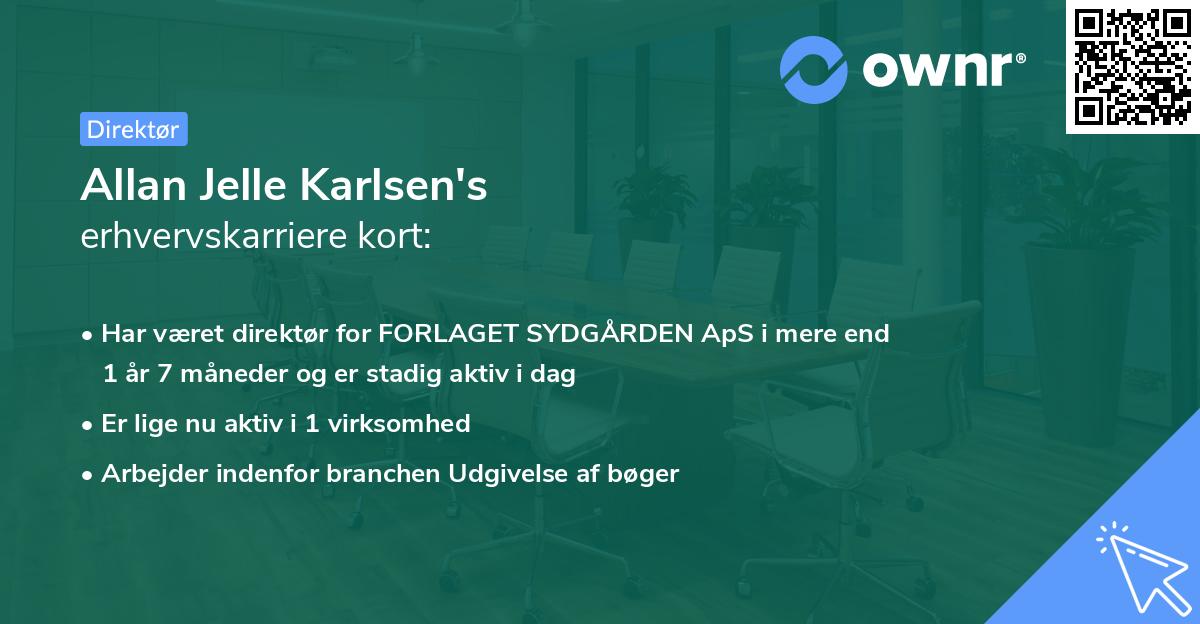 Allan Jelle Karlsen's erhvervskarriere kort