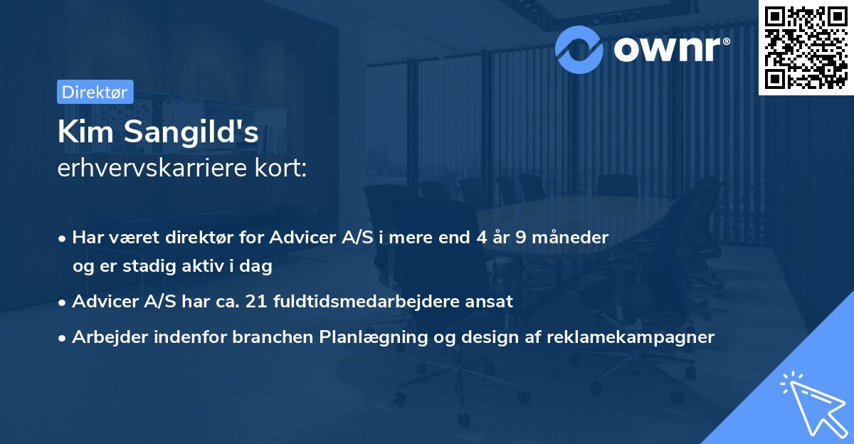 Kim Sangild's erhvervskarriere kort