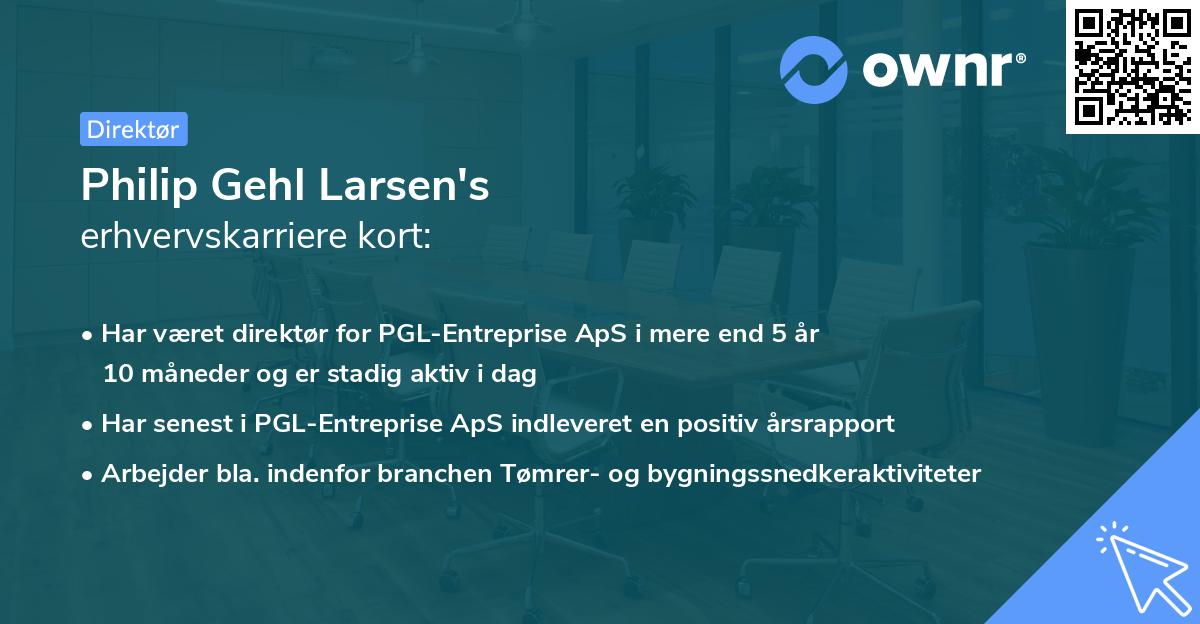 Philip Gehl Larsen's erhvervskarriere kort