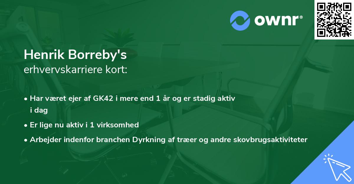 Henrik Borreby's erhvervskarriere kort