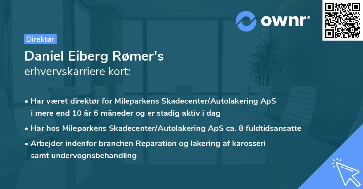 Daniel Eiberg Rømer's erhvervskarriere kort