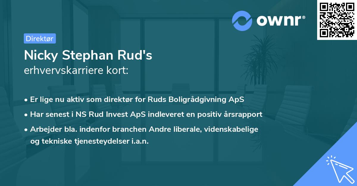 Nicky Stephan Rud's erhvervskarriere kort