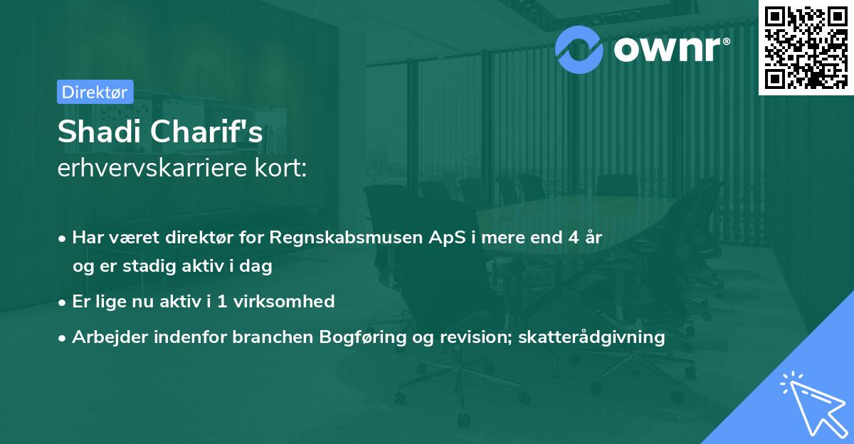 Shadi Charif's erhvervskarriere kort