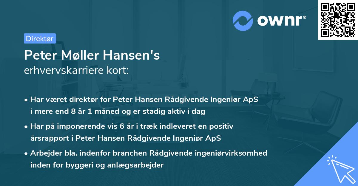 Peter Møller Hansen's erhvervskarriere kort