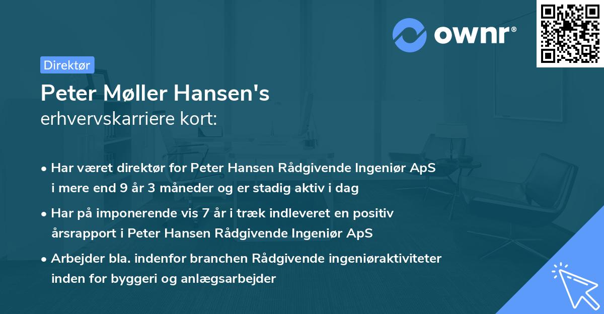 Peter Møller Hansen's erhvervskarriere kort