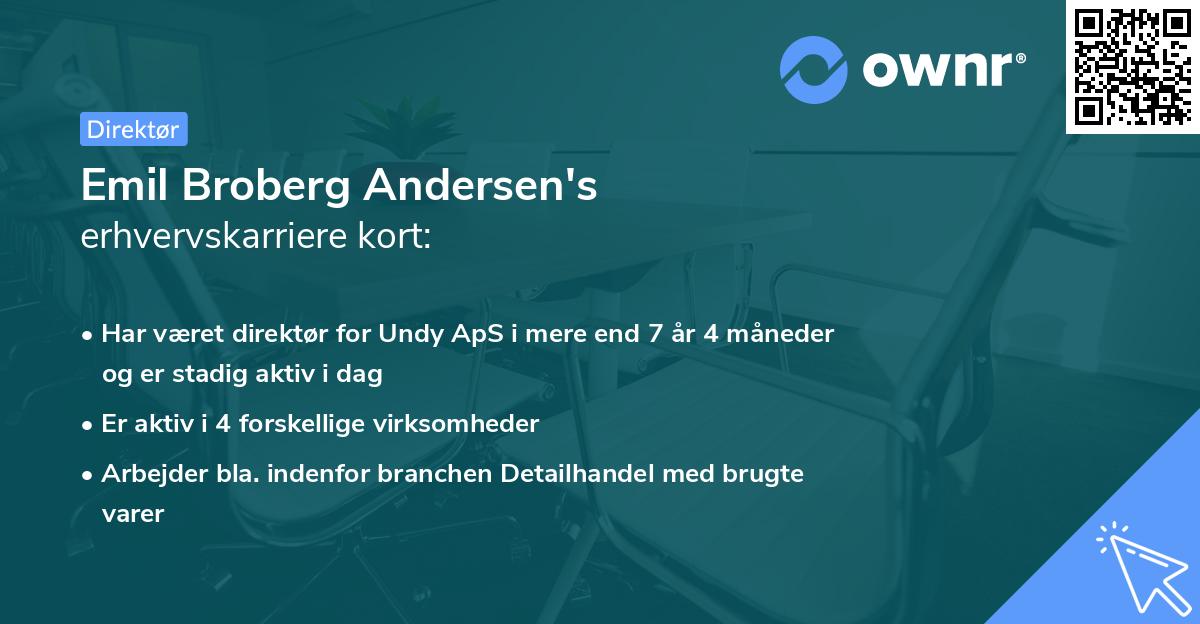 Emil Broberg Andersen's erhvervskarriere kort