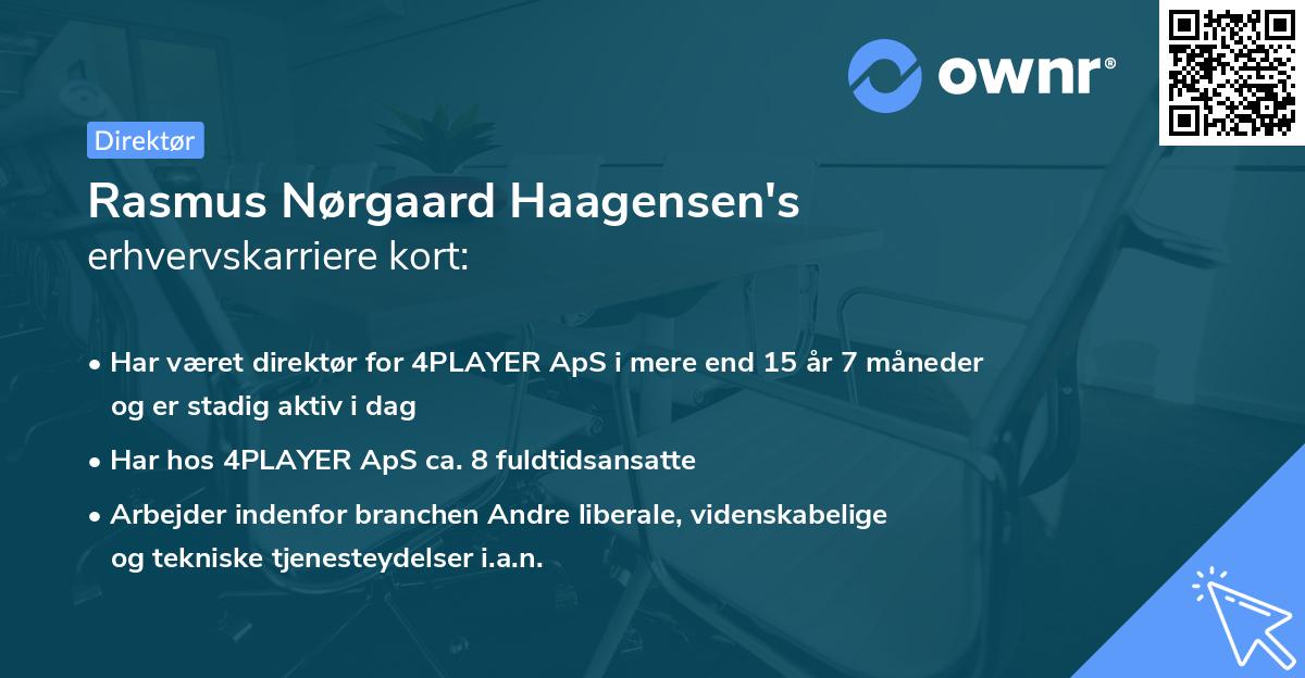 Rasmus Nørgaard Haagensen's erhvervskarriere kort
