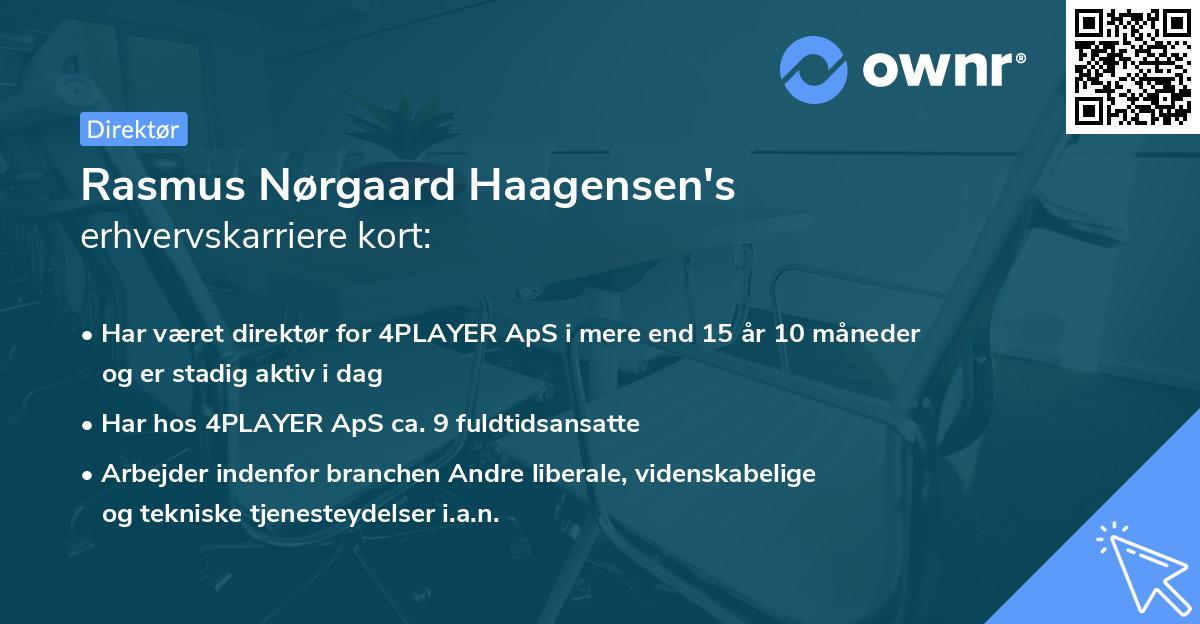Rasmus Nørgaard Haagensen's erhvervskarriere kort