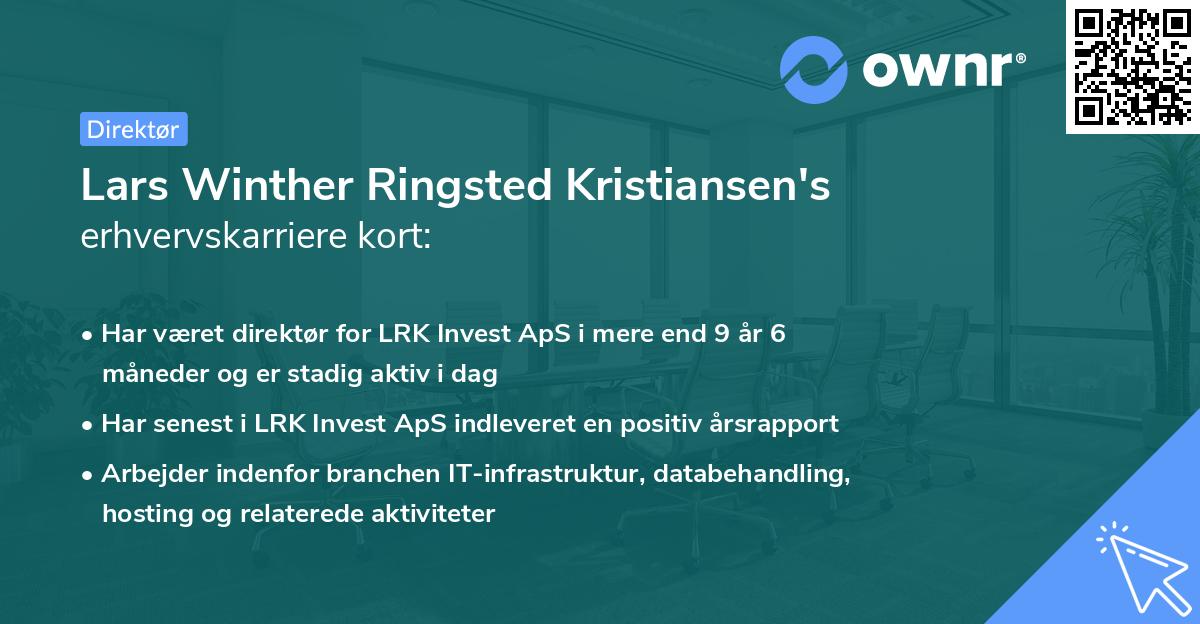 Lars Winther Ringsted Kristiansen's erhvervskarriere kort