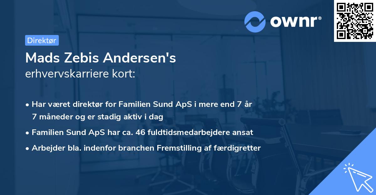 Mads Zebis Andersen's erhvervskarriere kort